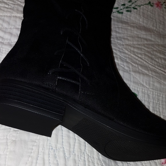 Faux Suede OTK Lace-Up Boots ONE LEFT, SIZE 7 - Picture 4 of 5